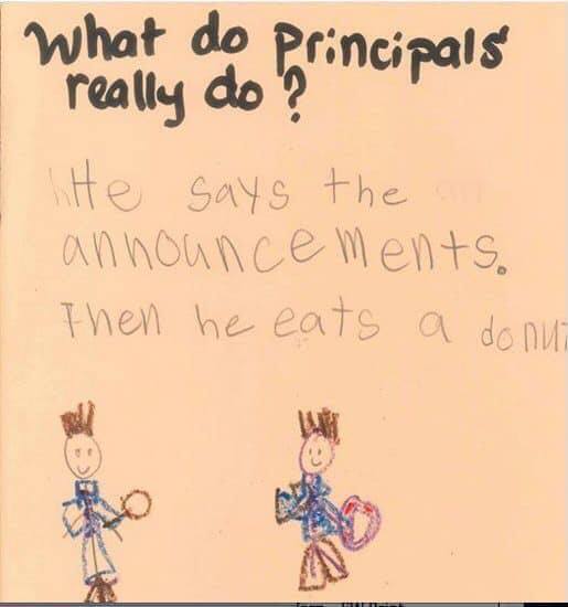 FESnonprofit's tweet photo. Today we tip our hats to School Principals. For all the work you do and for what your students think you do! #morethanannouncements #donutsareoptional https://t.co/iOxt0cAUXH