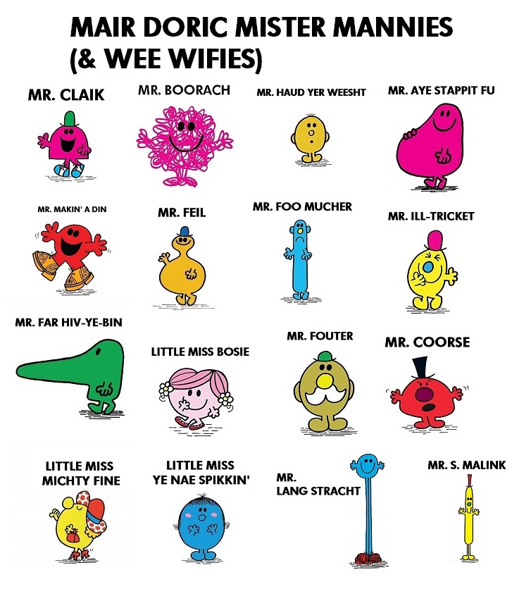 Inspired by the Doric Mister Mannies my sister sent me this morning, I've added some more! 😂