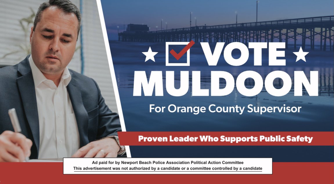 NBPAonline's tweet photo. Residents of Newport Beach⁣⁣
⁣⁣
Vote:⁣⁣
⁣⁣
Kevin Muldoon for Orange County Supervisor

#NewportBeach #NewportBeachPA #OrangeCounty 

Ad paid for by Newport Beach Police Association Political Action Committee https://t.co/HCDCA7yMdL