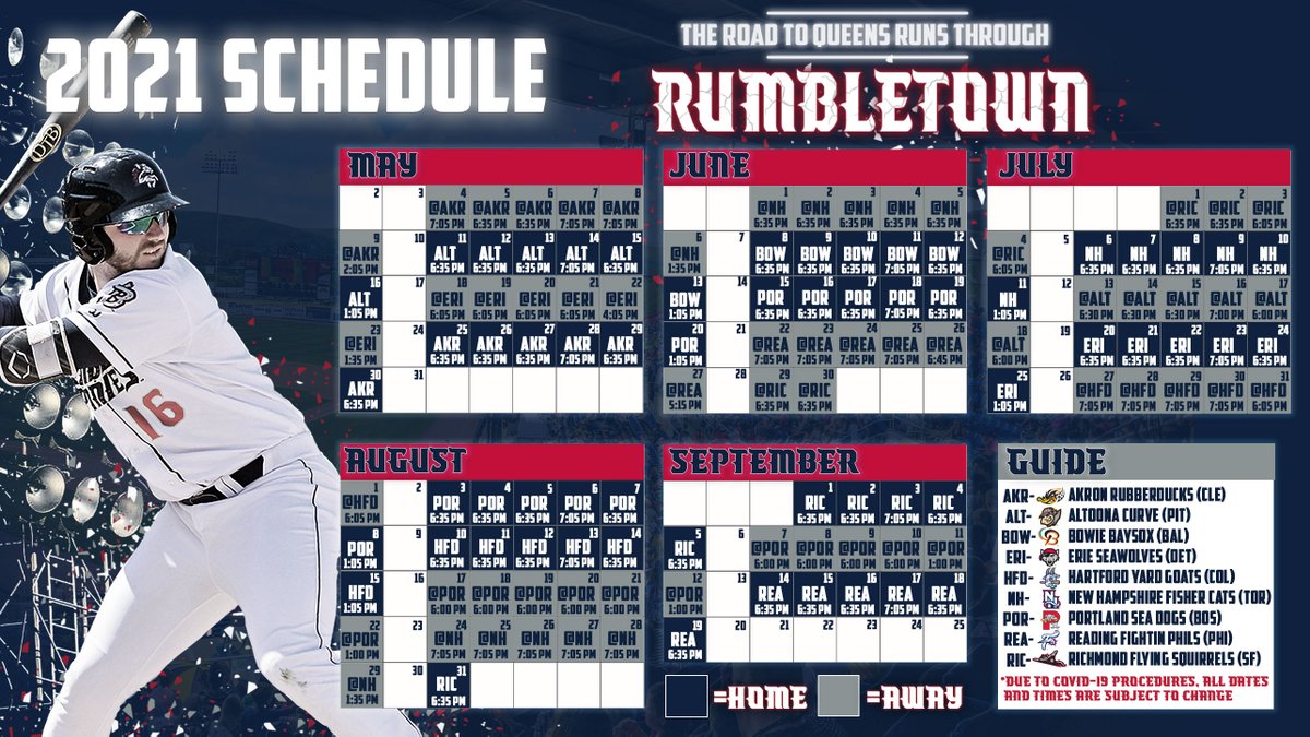RumblePoniesBB's tweet photo. Happy Friday! We got games! We got times! Our 2021 season starts in Akron on May 4th at 7:05 PM, and our home opener will officially take place against Altoona on May 11th at 6:35 PM!
@AkronRubberDuck 
@AltoonaCurve 
We'll see you there!

FULL SCHEDULE: https://t.co/vGGbb1l3Op https://t.co/WWa9PZBo6r