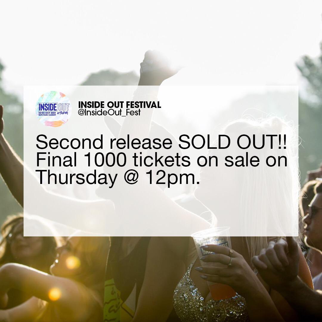 SECOND RELEASE SOLD OUT! ❌ 

Sign up for the final 1000 tickets ➡️ insideoutcardiff.co.uk/book-tickets/ 

⚡️Once these are gone the show will be COMPLETELY SOLD OUT ‼️