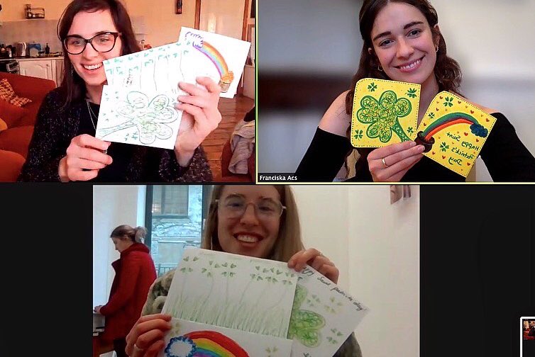 One issue of DP is that the centers are often out in rural areas. This makes integration difficult as and it’s hard for asylum seekers to become a part of the community☘️ thanks to <a href="/MariaMcs112/">Maria Mcsweeney</a> who lead a card making workshop today to welcome people in #DP to #Ireland on ☘️-Day💚