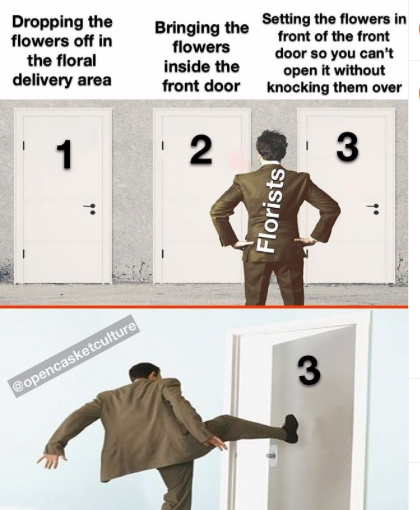 myASDcalls's tweet image. Hope this gives you a good laugh! #FuneralDirectorProblems #FridayFunny (Shared via the OpenCasketCulture Instagram page)