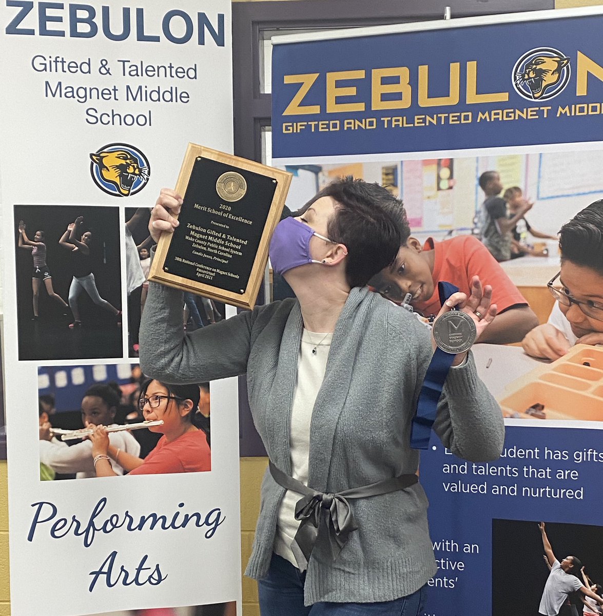 I just LOVE 💋our #NationallyCertifiedMagnet plaque &amp; medallion that recognizes us as a #MeritSchoolofExcellence! So proud to work at <a href="/ZebulonMS/">Zebulon Gifted & Talented Magnet Middle School</a> with such great staff, awesome students, &amp; wonderful community support! <a href="/MagnetSchlsMSA/">Magnet Schools of America</a> <a href="/wcpssmagnets/">WCPSS Office of Magnet Schools (Choice Schools)</a>  <a href="/wcpssEastern/">Eastern Area WCPSS</a> #MSAVirtual