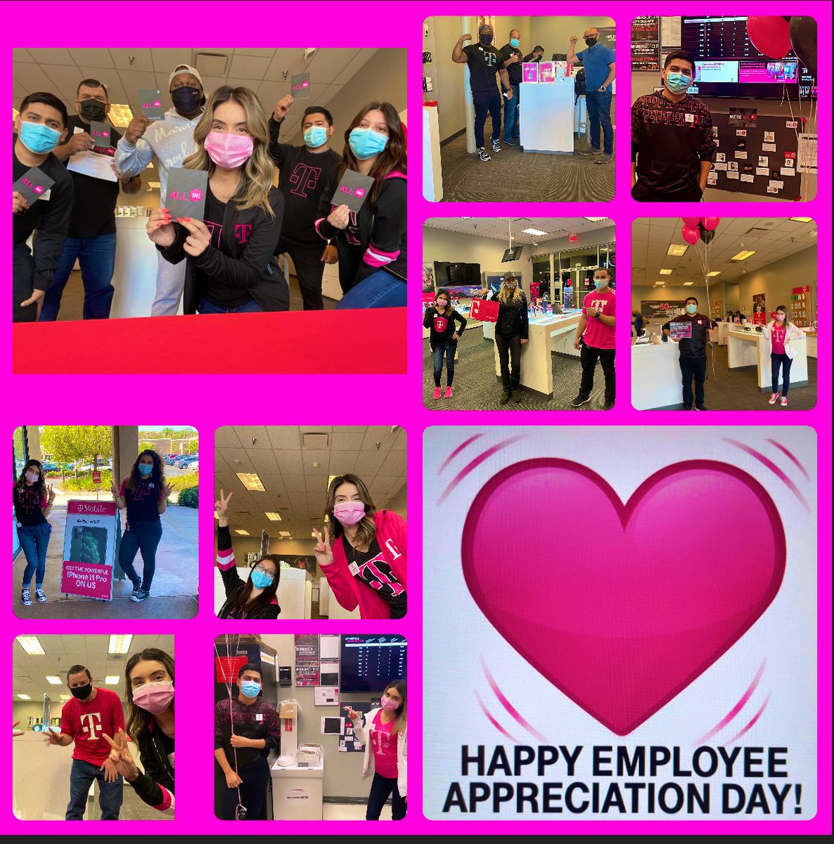 Cynthiaalbizo's tweet photo. Happy employee appreciation day to my Aliso Team ๐๐๐THANK YOU for being #ALLIN every single day and being customer obsessed! #OCSFLEX #AlisoViejo @TMobile https://t.co/wc9W7Rb44S