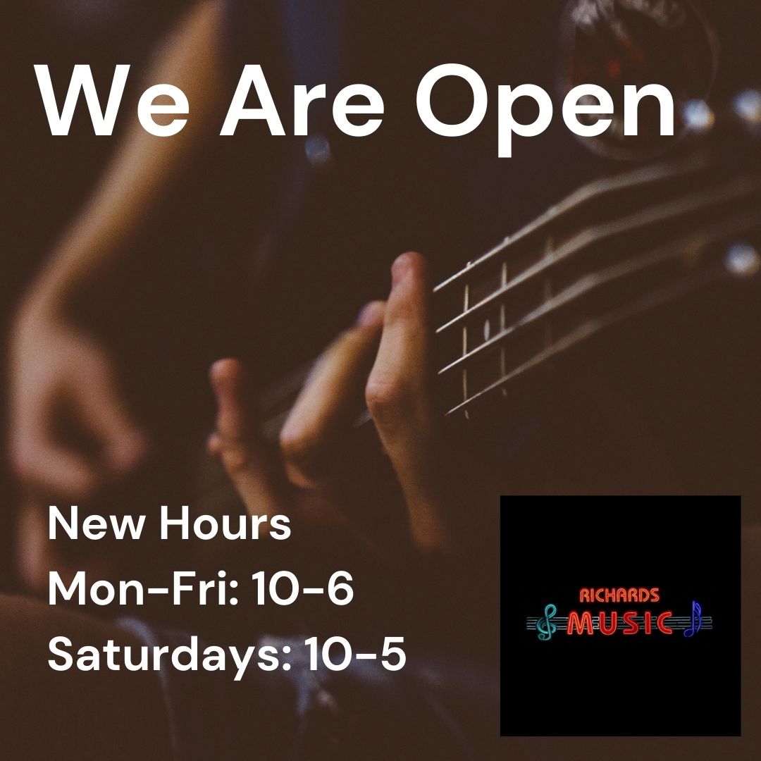 RichardsMusicTO's tweet photo. New Hours!
Monday-Friday: 10-6
Saturdays: 10-5
Shop on or website today! https://t.co/jR32fhHI7w
#hugesheetmusicselection
#instrumentrentals
#contestmusic
#instrumentrentals
#drums
#ukuleles
#MusicalGifts https://t.co/QzlL9tAv7L