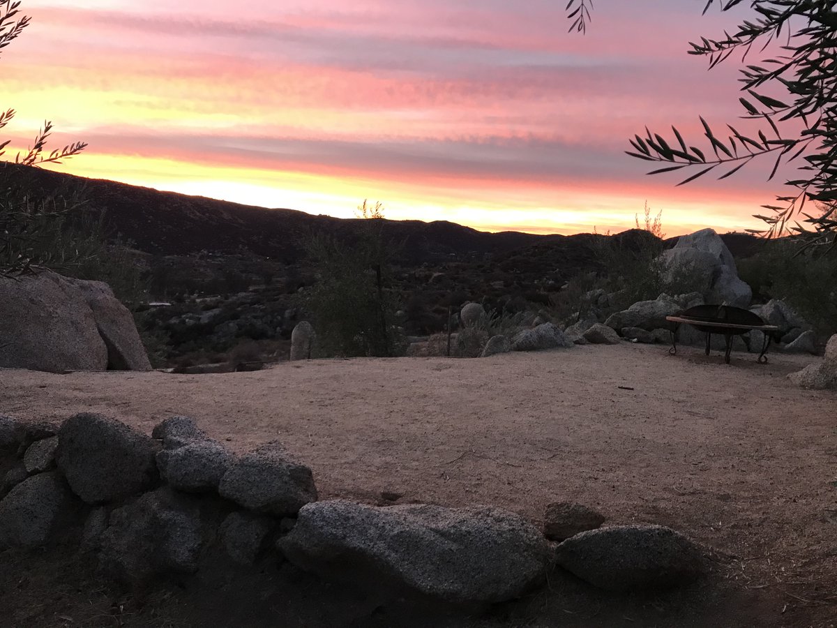 Wake up to this gorgeous sunrise at Villa Macala by booking one of our tent campsites through Hipcamp. You can visit our website macalaorchards.com and click on the 'Hipcamp' link. #GetOutside #SoCalCamping #SageCA #VillaMacala #MacalaOrchards #TentCamping #Sunrise