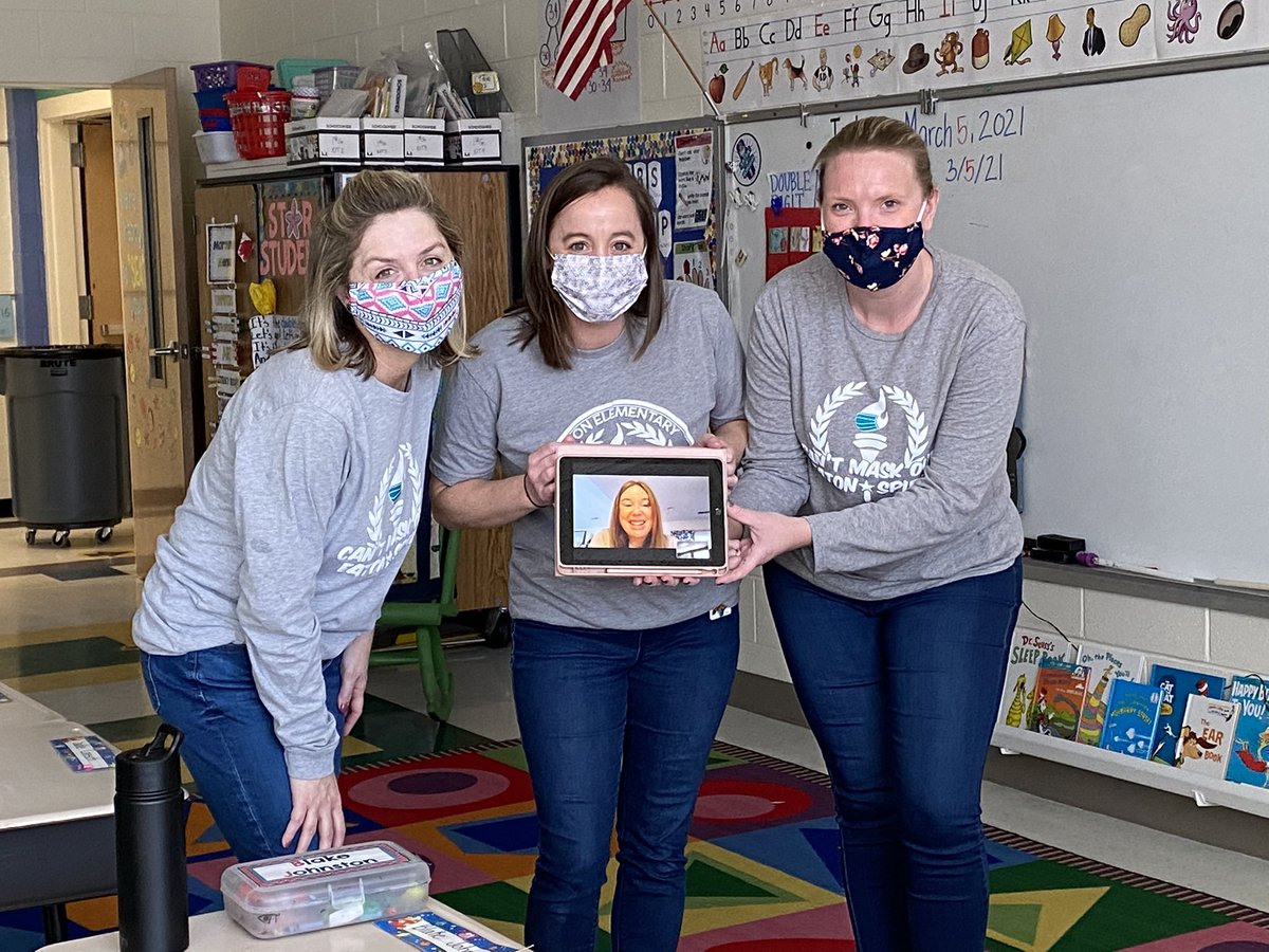 lindseyereiner's tweet photo. We made it through another quarter and are so exited to welcome all of our kids back Monday! As always I would never had made it this far without this amazing team! @fischettis_1st @Eure3K @MissPattison4 @EatonElemSchool #wegotthis #dreamteam #nhcschat https://t.co/sjJPufUqN7