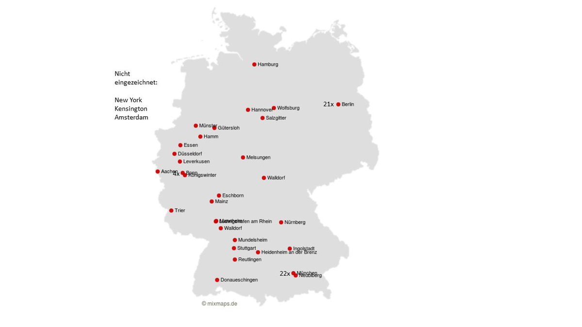 F_Boesenberg's tweet photo. Liebes @handelsblatt, super Story über #100Frauen die Deutschland bewegen. Hier mal eine Karte mit deren (aktuellen) Wirkungsorten (Firmensitze). Macht mich nachdenklich. 
@jana_hensel @MarinaHeimannDD @MariaPiechnick @RominaStawowy @WSDOsten #wirsindeins https://t.co/3CSqIe7tnz