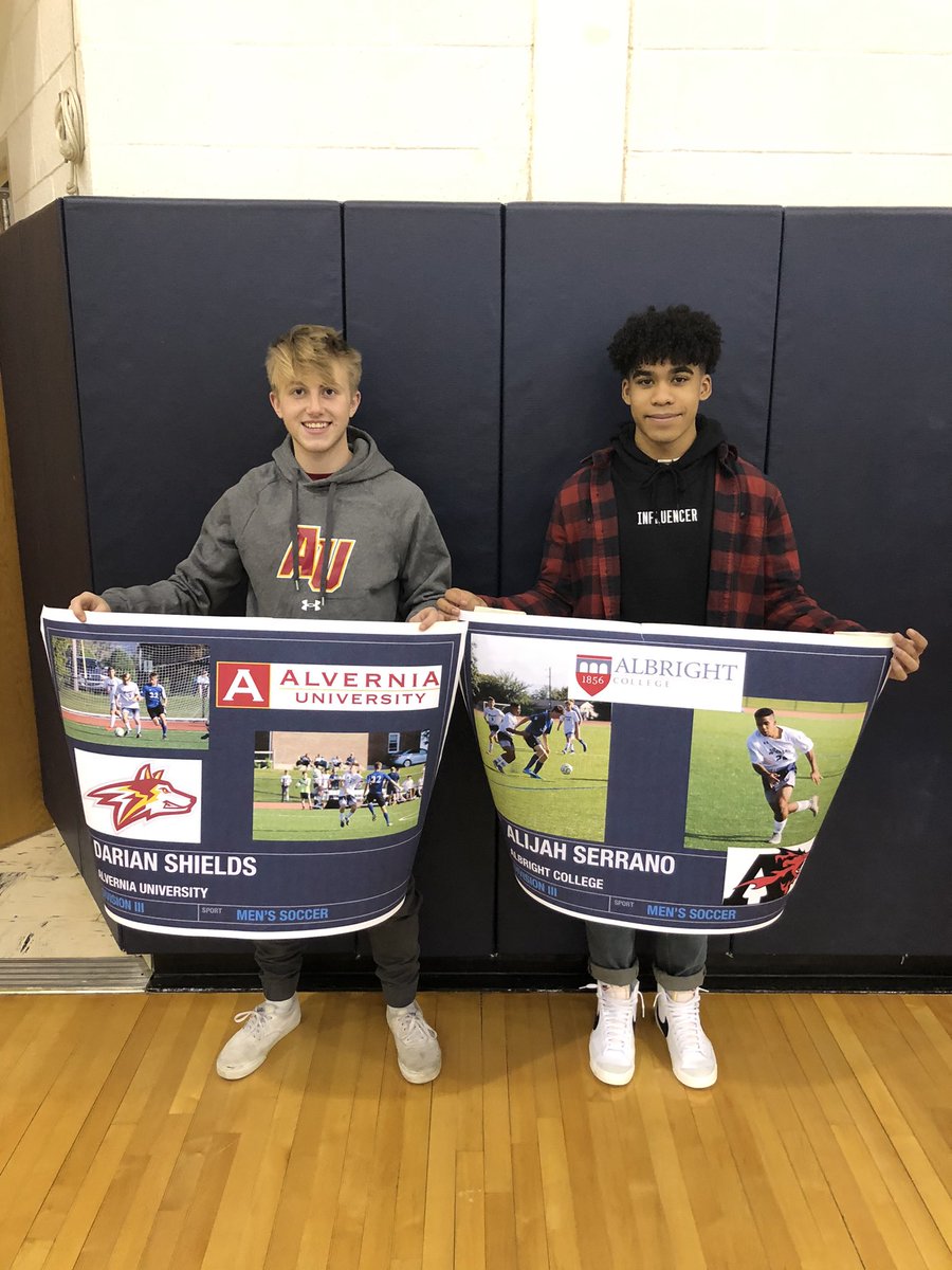 Signing day!  Congratulations to Darian and Alijah.  A couple schools getting great players, but even better young men!   We’re so proud of you both!  CW Soccer family for life! <a href="/ConradWeiserHS/">Conrad Weiser High School</a> <a href="/CWScoutsSports/">CWAthletics</a>