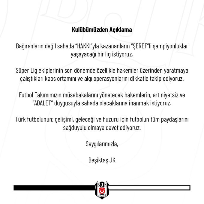umbarkucuk's tweet photo. Bağıranların değil sahada “HAKKI”yla kazananların “ŞEREF”li şampiyonluklar yaşayacağı bir lig istiyoruz.   #BeşiktaşSahadaSizMasada https://t.co/nWwlNDcDnZ
