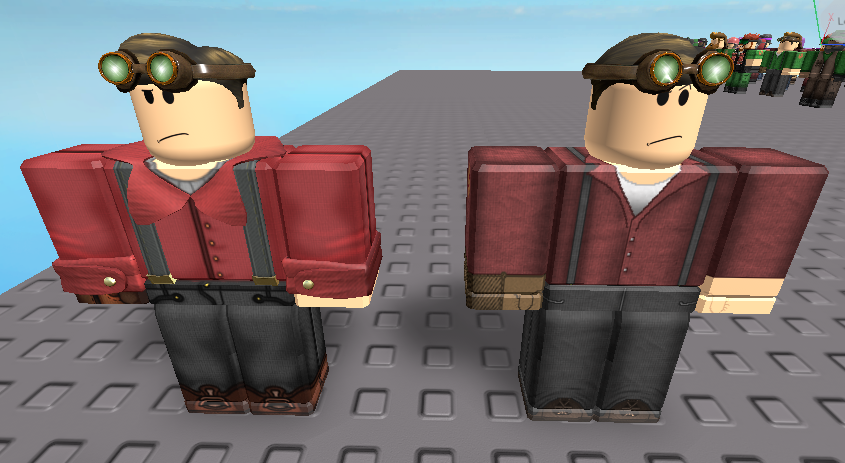 Midnight_Krys's tweet photo. "Madic!" - Mechanic

- Cuffs
- Collar
- Suspenders
- Pants are now tucked in because of tripping hazard.

#Roblox #RobloxDev https://t.co/xIIoYkLMgu