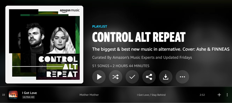 mothermother's tweet photo. WE GOT SO MUCH LOVE for @AmazonMusicUK @amazonmusic!!! Thank you for adding "I Got Love" to the Control Alt Repeat playlist. Grateful!!!❤️🙏 https://t.co/1ovb5C09zp