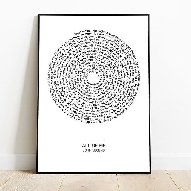 • Personalised Song Lyrics Print •

A beautiful touch to your home, having your favourite song designed in a record style, in one of our stunning, elegant black or white A4 frames.

#personalisedgifts #printsforyourhome #homedecor #giftsforher #giftsforhim #songlyrics