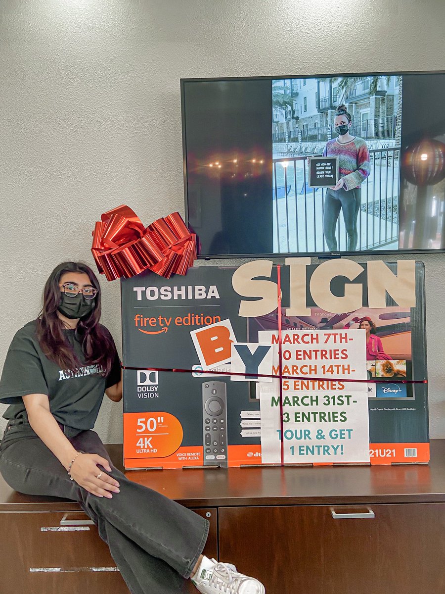 AvalonPlace's tweet photo. This smart 50in TV can be yours!!! All you have to do is sign/tour during the month of March to be entered to win! 📺✨🥳

Avalonplace@assetliving.com
210-877-0400 https://t.co/05gjDXzObF