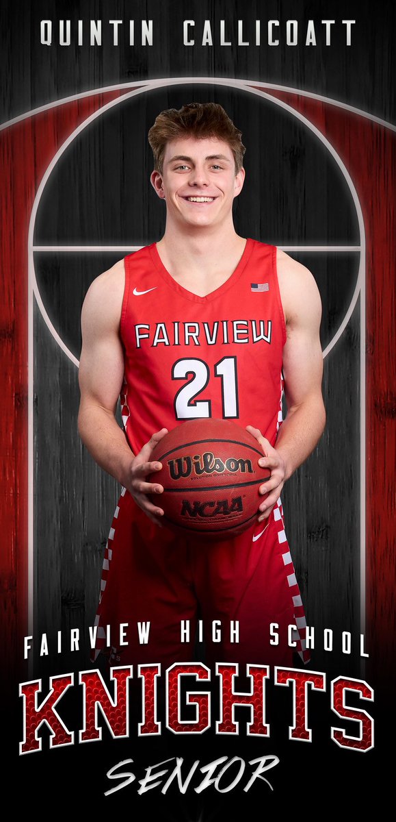 #21 Quintin Callicoatt- Q is one of the hardest workers in the program. He sacrifices his body on a daily basis and never quits. His attitude and effort are joy to be around. We are so thankful for everything you’ve done for Fairview Basketball! #seniorknight