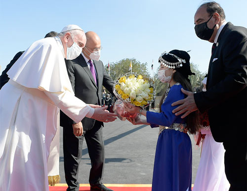 KofC's tweet photo. The Knights of Columbus joins Pope Francis in prayer and support as he makes his March 5-8 apostolic journey to Iraq — the first papal visit to that country: https://t.co/SYKGFttK58 https://t.co/kg4KKLqTwH