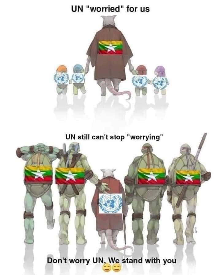 We are Myanmar.We win to pass
difficult time. Don't worry UN.We 
stand with you.