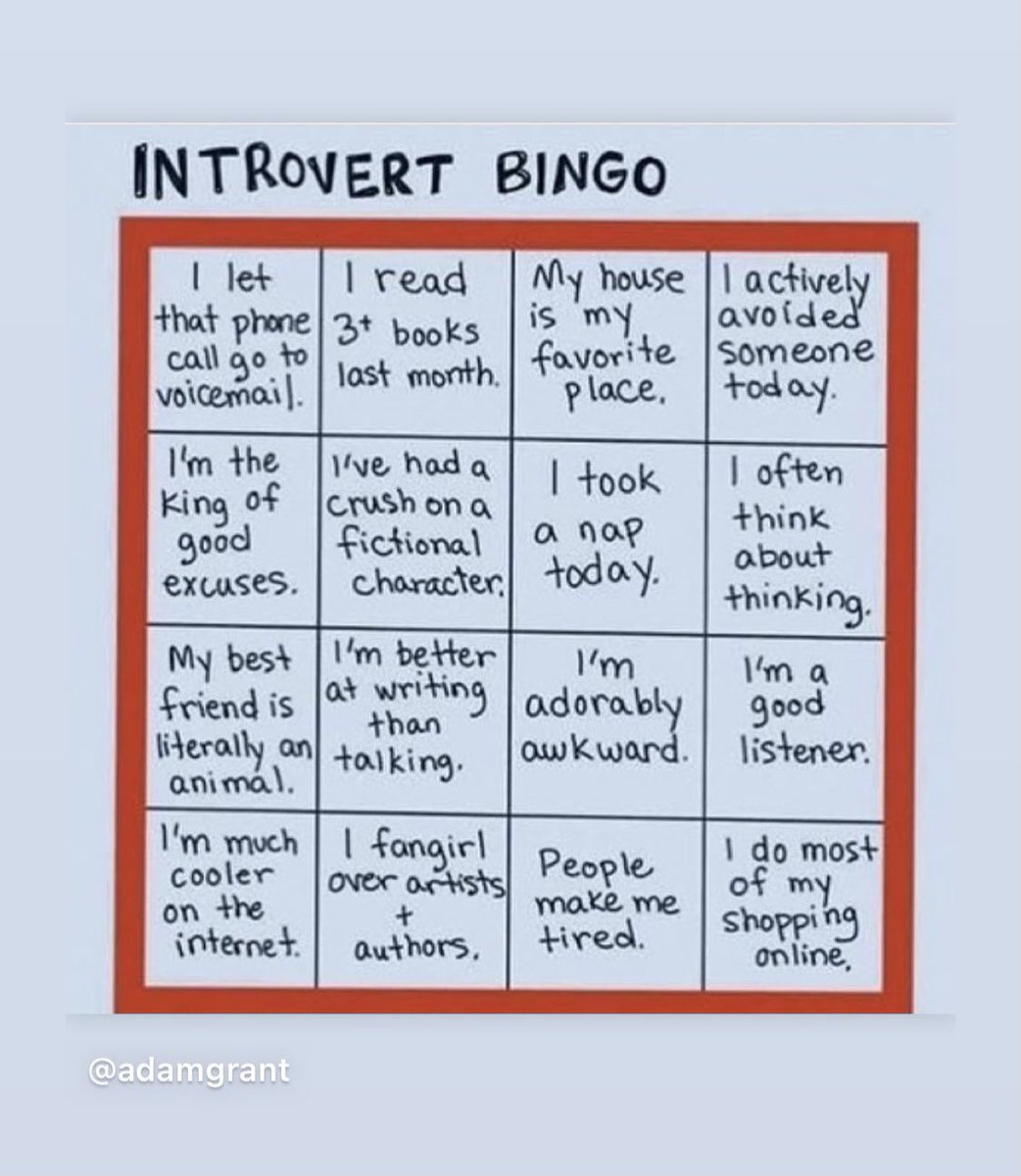 CressNC's tweet image. 12/16 on Introvert Bingo. 😳