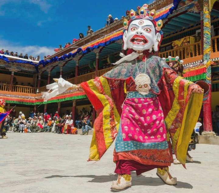 stanzin593's tweet photo. The most famous monastic festival of ladakh. The mask dance are performed by monks also known as chum. #Himis #Himisfestival #ladakh #Buddhism #Himalaya https://t.co/z2jDmM3MeB