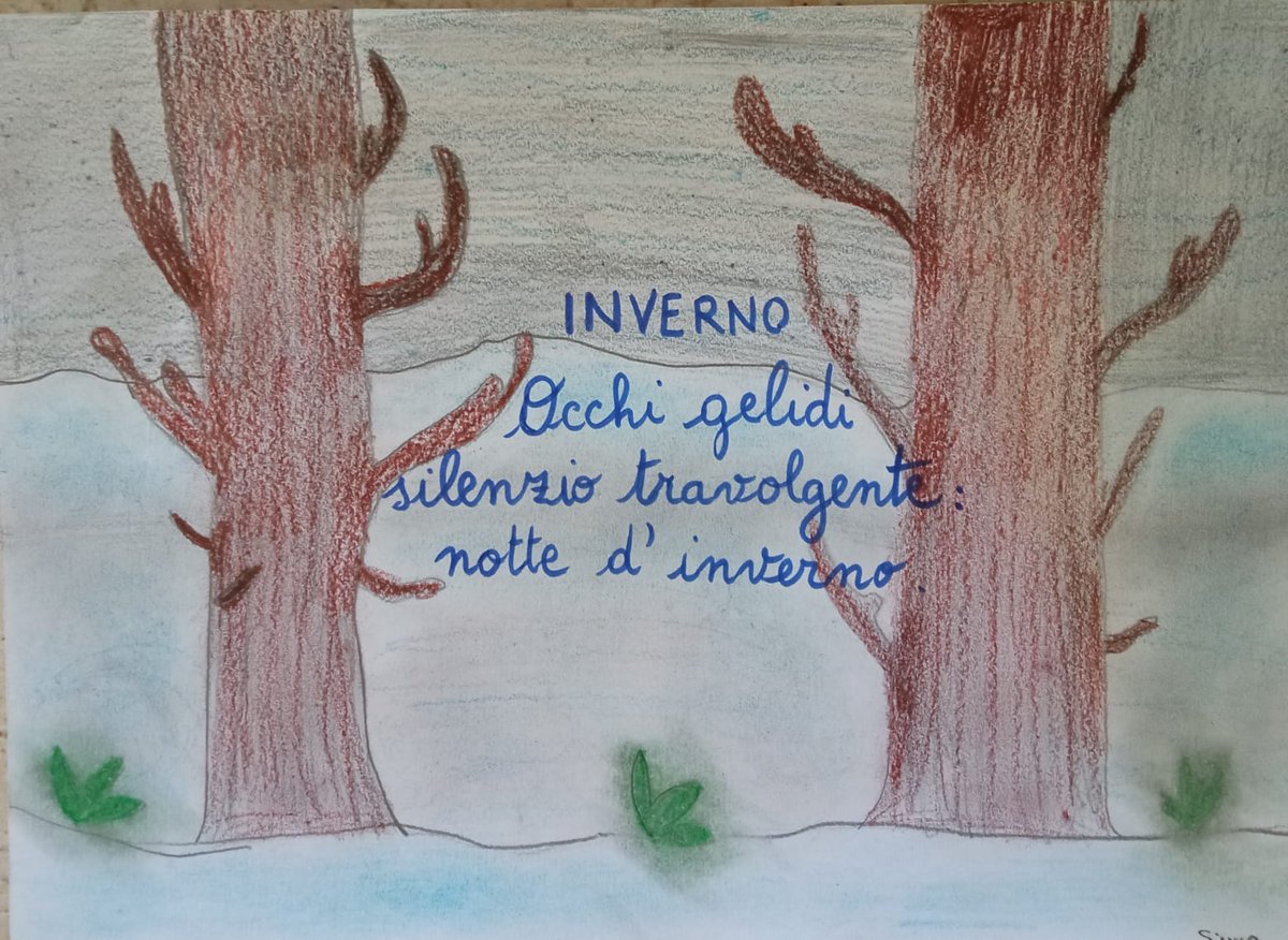 3cdmodugno's tweet image. I bambini delle classi 5 A e B del plesso Gandhi, esplorando il mondo della poesia, hanno "giocato" con gli haiku, creandone diverse sulle meraviglie delle stagioni e della natura. INVERNO 
#PoesieSID4 @MusePUGLIA