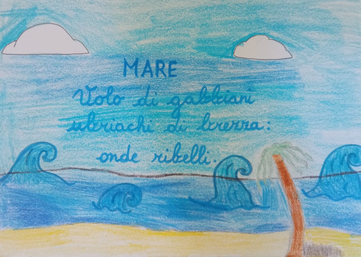 3cdmodugno's tweet image. I bambini delle classi 5 A e B del plesso Gandhi, esplorando il mondo della poesia, hanno "giocato" con gli haiku, creandone diverse sulle meraviglie delle stagioni e della natura. ESTATE
#PoesieSID4 @MusePUGLIA