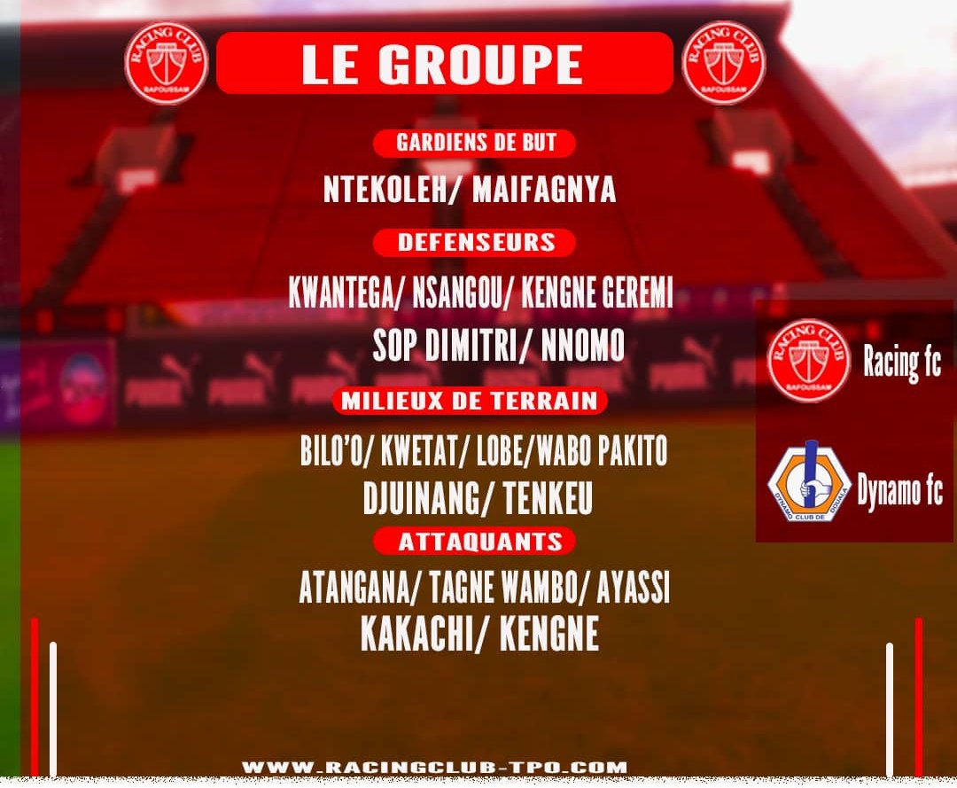 RACING_TPO's tweet photo. 🆗📋 Le groupe pour la réception de Dynamo !
#RACDYN https://t.co/kDD44f0DXn