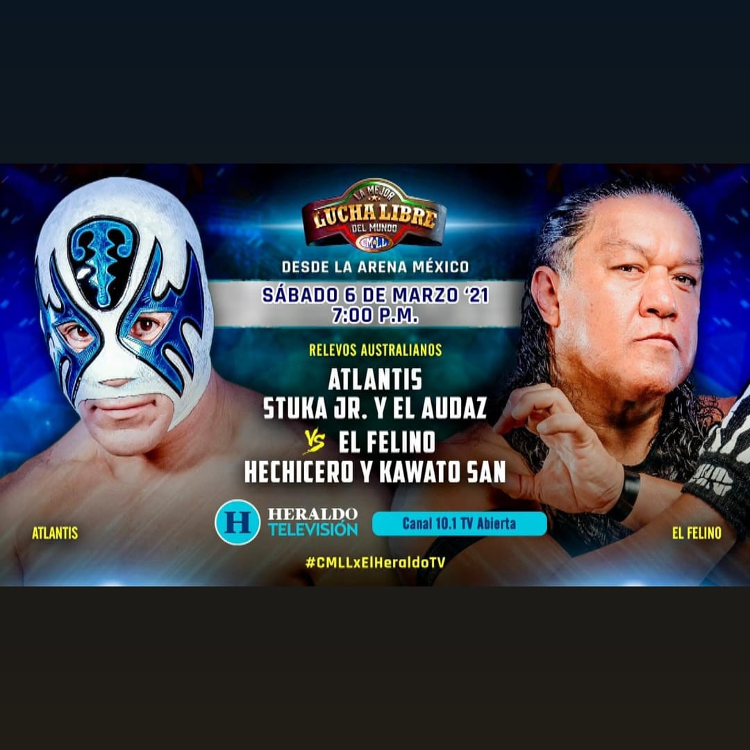 Felino_CMLL's tweet photo. Buen día, 

No te pierdas este Sábado por Heraldo TV. la mejor lucha libre del mundo
a las 7:00 p.m. sintonizando el Canal 10.1 de TV Abierta. https://t.co/8tJymI4SiV