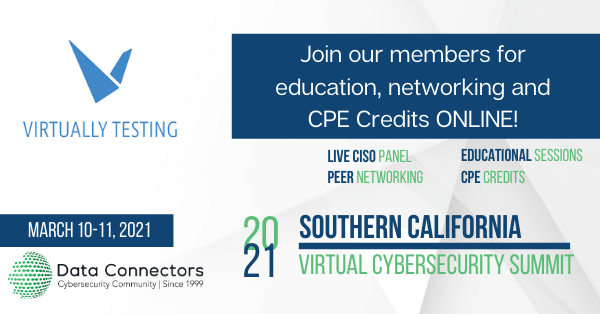 VTFResearch's tweet photo. Join @VTFoundation  Members along with over 500 senior cybersecurity executives at the Southern California Summit next week!

Check out the #CISO panel and earn CPE Credits:
https://t.co/vw61xPVuic

#cybersecurity #virtuallytesting #onlinelearning #nonprofit #informationsecurity https://t.co/j7pNKS81MH