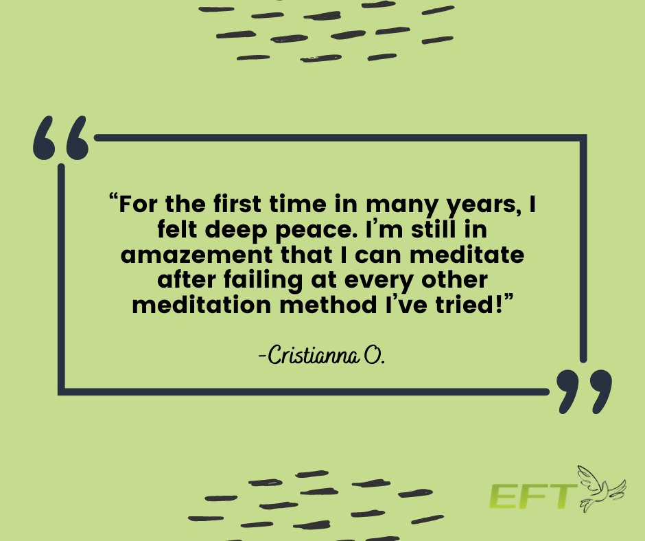 EFTUniverse's tweet photo. We offer EcoMeditation Audio that has been proven to generate the same brain waves as Zen Masters. Here is what one of our meditation listeners felt about her session. Download the audio today from our website! https://t.co/cOCqX9kEyU
