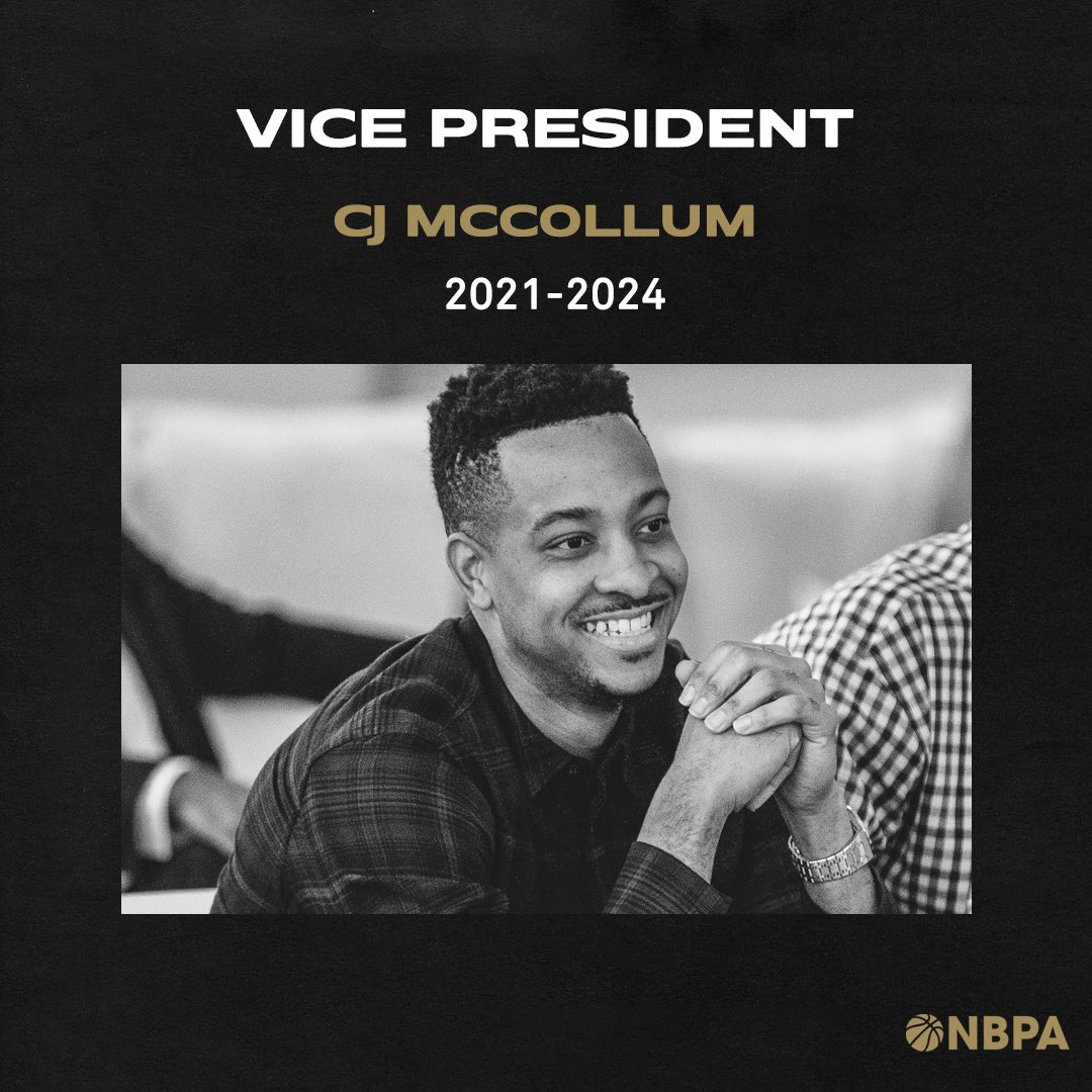 NBPA VP: CJ McCollum
Voted by the players, @CJMcCollum was re-elected as NBPA Vice President at today’s Board of NBPA Player Representatives meeting and will begin his 3-year term on the NBPA Executive Committee immediately. https://t.co/HJo5uoCOJA