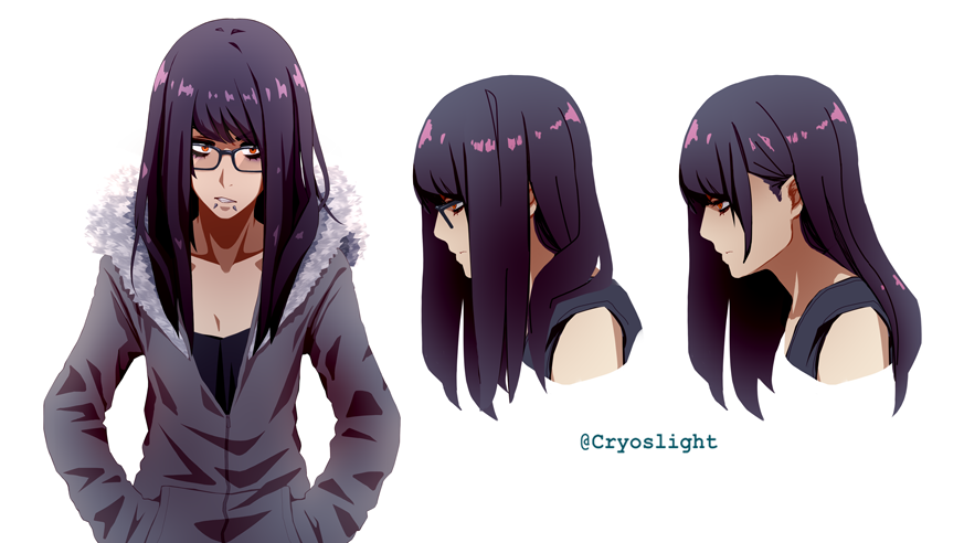 Cryoslight's tweet photo. #VNLink - Weekly Progress #9
- Worked on the main script! ...And also the faraway sequel's script. 💦
- Drew this reference sheet of San for myself but hey, you can look at it too. The bad posture is a crucial part of her ~aesthetic~ #HerSign
#vndev | #indiedev | #visualnovel https://t.co/uHrztbqY9W
