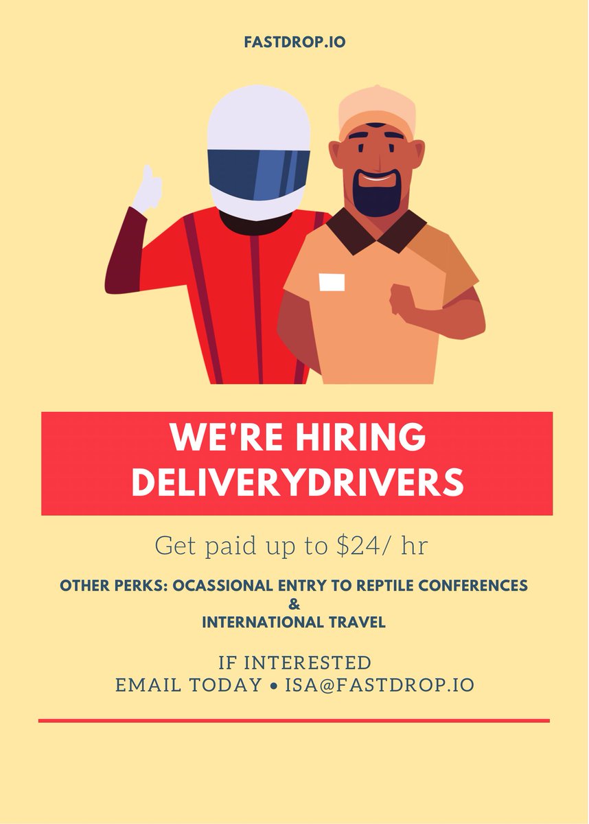 FastDropFeeders's tweet photo. FastDrop is hiring delivery drivers so if anyone is in ATL or Phoenix, AZ areas looking for something tell them to email: isa@fastdrop.io https://t.co/k0ORcviaVK