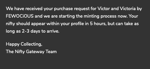 madebypatdotcom's tweet image. I own a @fewocious #NFT now. Victor and Victoria #FEWOCiOUS 😍 niftygateway.com/itemdetail/sec…