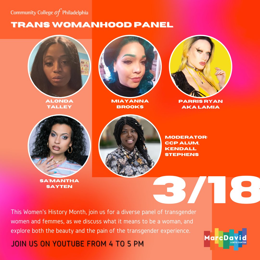 ccplgbtq's tweet photo. We've got two events coming up the week after Spring Break! Thursday 3/18 at 4pm, we have a Transgender Womanhood Panel moderated by CCP Alum, @PhillyKendall! And Tuesday, LGBTea with @AspiringPet99 returns at 3pm! RSVP today! #linkinbio https://t.co/wXVk3NB7Ra