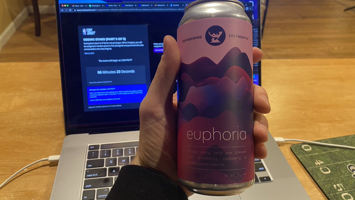 What’s everyone drinking as they wait to see what number they get in the @nba_topshot queue?