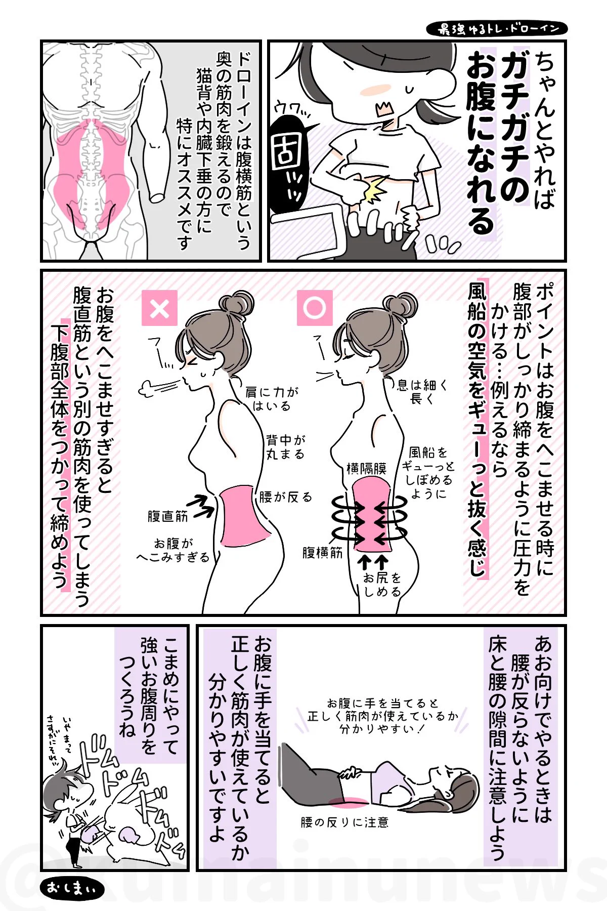 筋トレに挫折した人でも続けられる？誰でも出来て姿勢も楽になる「ドローイン」！