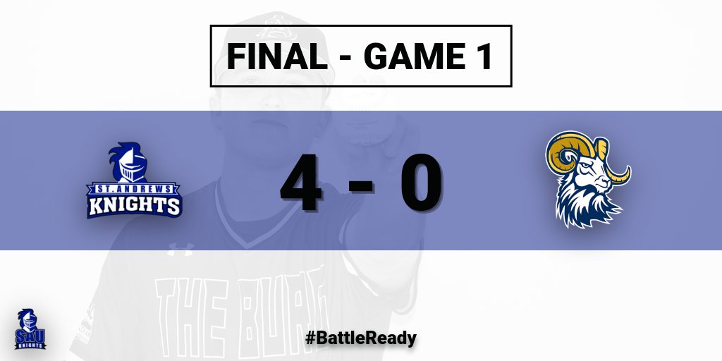 SAUKnights's tweet photo. Knights Baseball take Game One against the CIU Rams, 4-0! Davis O'Brien pitched all 9 innings, tallied 10 strikeouts and 0 runs! #BattleReady https://t.co/9utUrK5bJU