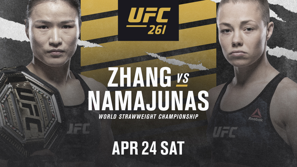 ufc's tweet photo. A classic in the making! 

🏆 Zhang Weili faces 🌹 @RoseNamajunas at #UFC261. https://t.co/QI1CwnGhng
