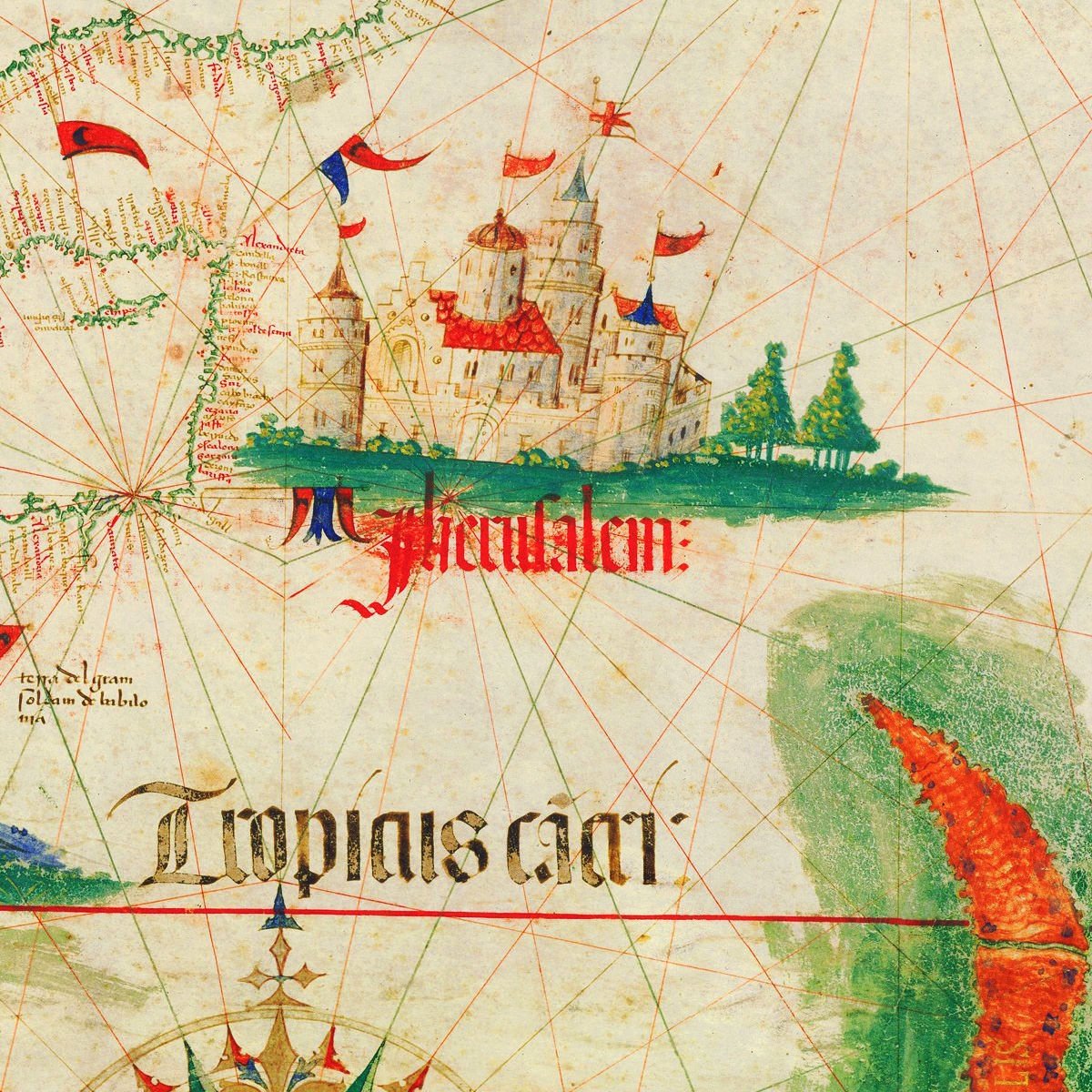 Battlemapsus's tweet image. Cantino Planisphere, 1502, was named after Alberto Cantino, an Italian spy employed by the Duke of Ferrara, who smuggled this valuable map from Portugal to Italy. the original is on display at the Biblioteca Estense Universitaria in Modena, Italy.  battlemaps.us/products/world…