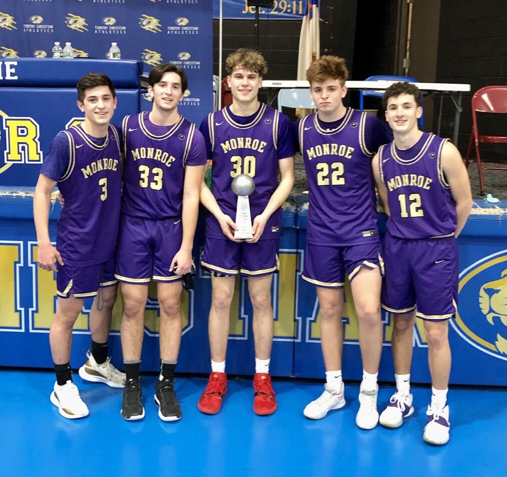 MTHS_BBALL's tweet photo. “Taylor Family Pod” Champs! The Falcons beat Timothy Christian 63-47 in the final. @ChrisKobierows1  led all scorers with 23 points. Congrats to all the seniors going out with a win. You will be missed! https://t.co/JHSmKz2hap