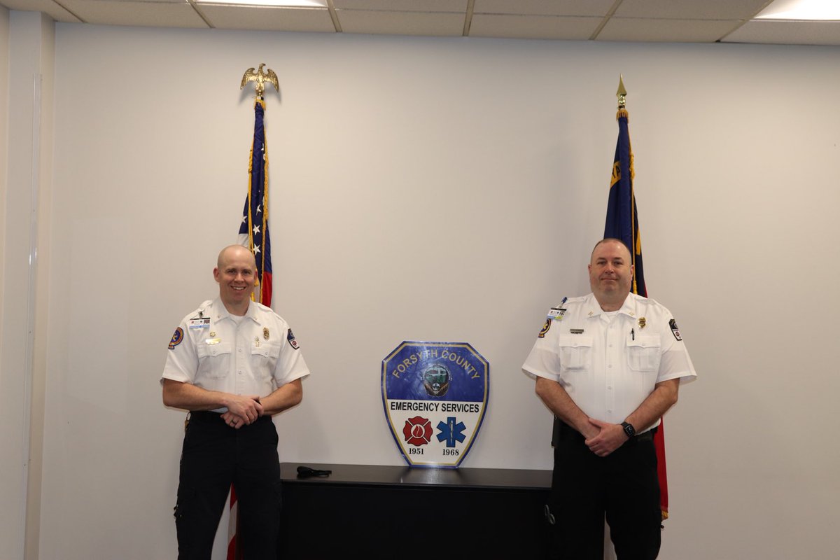 Congratulations Lt. Kildoo (R) on your promotion to Captain (w/ Battalion Chief Strickland).