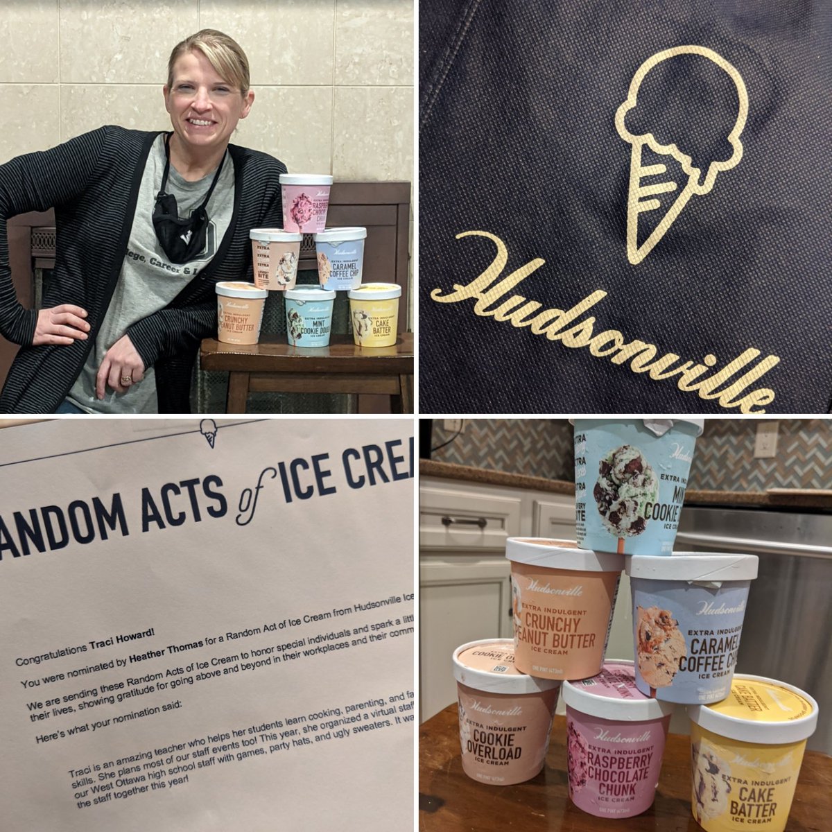 WO_FCS_Dept's tweet image. Came home to a WONDERFUL surprise this afternoon.  A box FULL of the yummiest ice cream.  I've tasted them all, and can't begin to pick my favorite.  They are all so good!  Thank you @Hudsonville_IC  for this #randomactsoficecream and thank you @HKMThomas for the nomination.