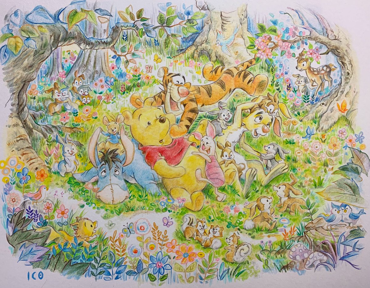 Ico くまのプーさん 描いてみた くまのプーさん ディズニーイラスト 色鉛筆画 17時間 Ico くまのプーさん 描いてみた くまのプーさん ディズニーイラスト 色鉛筆画 17時間