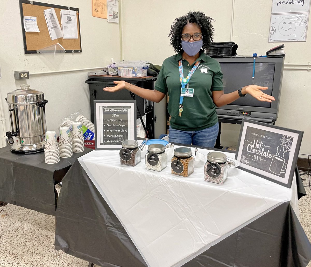 HcpsMango's tweet photo. Mango’s #PBIS incentive for the month was a yummy Hot Chocolate Station.🍫☕️❤️ #onemango https://t.co/nKdullreCu