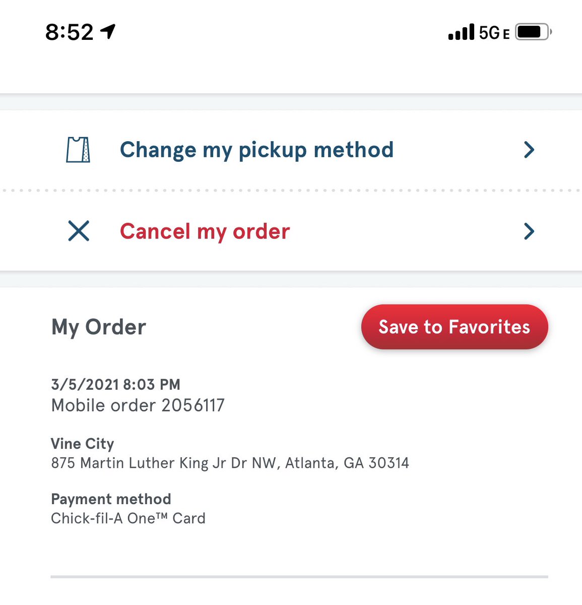MarcellDGSpates's tweet photo. @ChickfilA The Vine City location appears to need some additional people.  Still in line and I ordered via the mobile app at 8:03pm....it’s 8:52 https://t.co/t7XUobffrZ