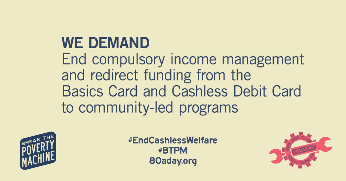 We know for a fact that compulsory income management does not teach financial literacy, nor does it assist individuals with managing the pittance we are given to survive poverty. It is needlessly cruel and only benefits those who are creating and profiteering from poverty.