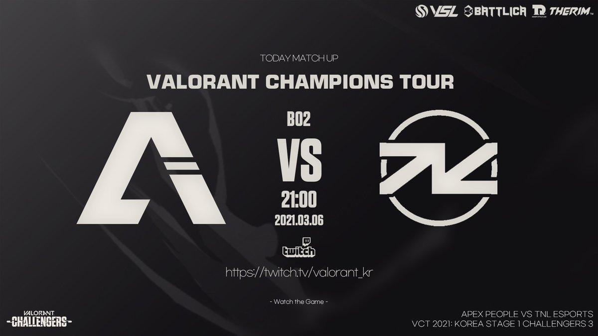 TEAM_APEXPEOPLE's tweet photo. - #APEXPEOPLE 경기 결과 안내 -

#VCTChallengers KR Stage 1 Week 3
@TnlesportsK 과의 마지막 챌린저스 경기가 오늘 9시에 시작됩니다!
많은 응원 부탁드립니다!
#VALORANT #VALORANTChallengers https://t.co/dKYLTdmE8K