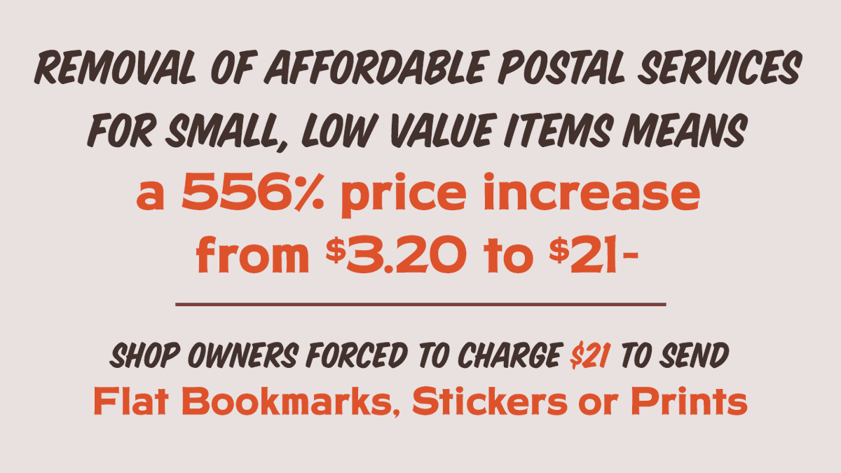 medievalmischif's tweet photo. The removal of @auspost affordable overseas shipping options for small low value items is destroying online businesses. 
A reintroduction of these options is vital or many artist's &amp; creative's businesses will be history.

@DaveMilbo @ASBFEO @JacquiLambie 

#MakeAusPostAffordable https://t.co/gUrwPN8GYJ