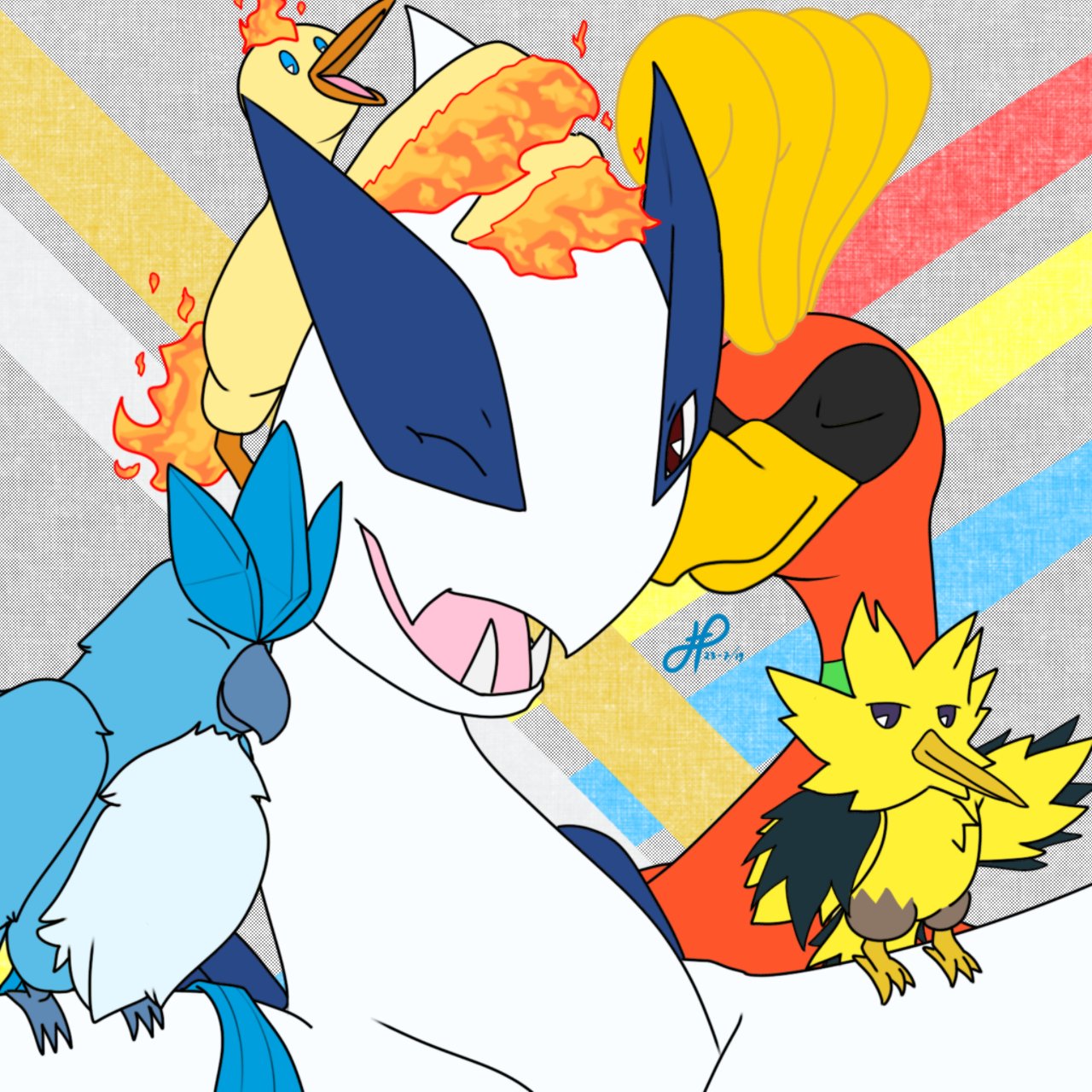 Lugia and Ho-oh by RafaYazoo on DeviantArt